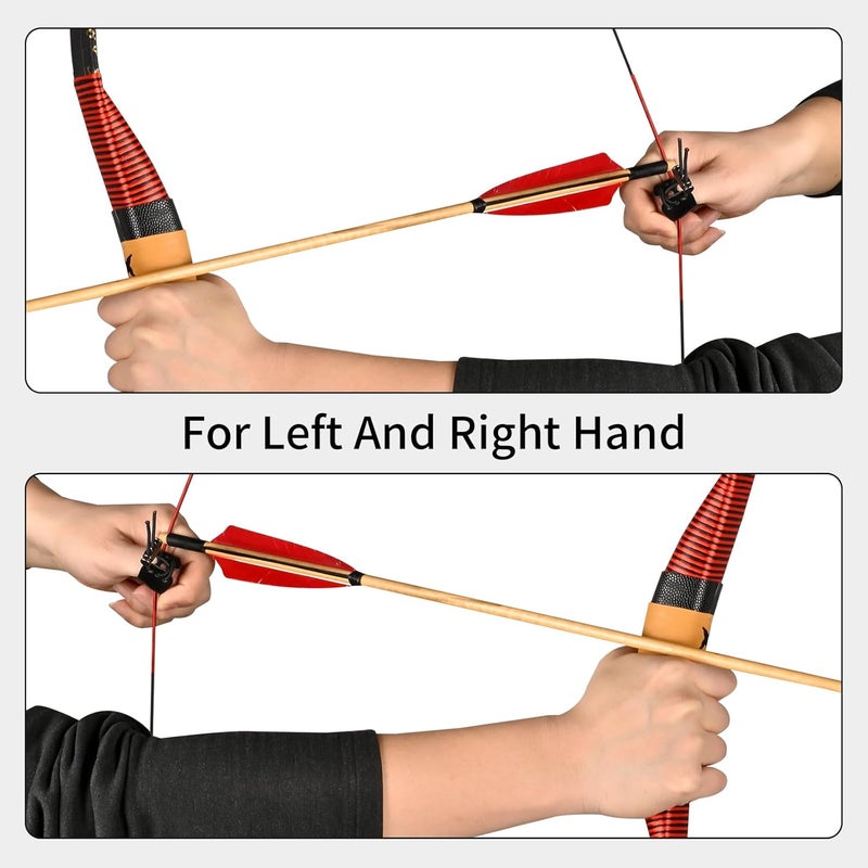 SP.G Leather Archery Thumb Ring - Double Layer Archery Thumb Draw Ring Archery Thumb Glove Traditional Bow Thumb Ring Shooting Thumb Protector for Mongolian Recurve Archery Ring - Image 4
